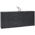 SIDEBOARD  in 225/99/40 cm  - Anthrazit/Alufarben, Design, Glas/Holzwerkstoff (225/99/40cm) - Voleo