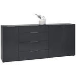SIDEBOARD  in 225/99/40,5 cm  - Anthrazit/Alufarben, Design, Glas/Holzwerkstoff (225/99/40,5cm) - Voleo