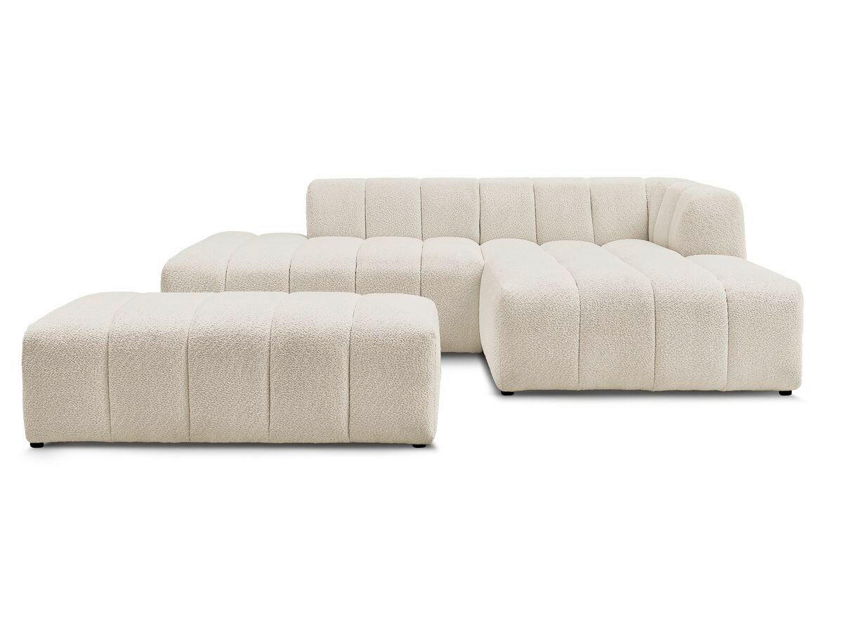 ECKSOFA  ANNECY Beige Bouclé  - Beige/Schwarz, MODERN, Kunststoff/Textil (262/170cm)