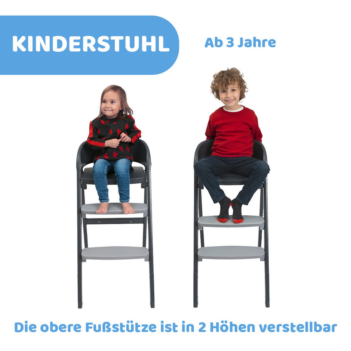 HOCHSTUHL CRESCENDO UP  - Schwarz, Basics, Kunststoff/Metall (45/85/102/65cm) - Chicco