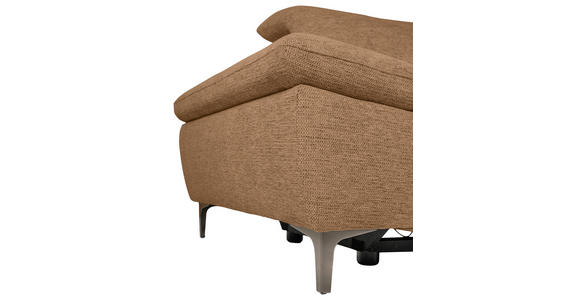 ECKSOFA Terracotta Webstoff  inkl. Rücken echt, Relaxfunktion  - Terracotta/Schwarz, KONVENTIONELL, Textil/Metall (288/225cm) - Carryhome
