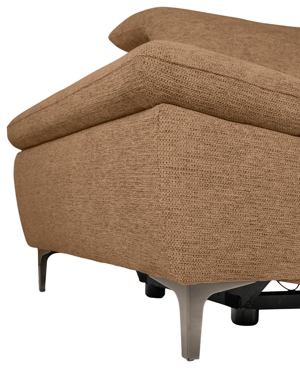ECKSOFA Terracotta Webstoff  - Terracotta/Schwarz, KONVENTIONELL, Textil/Metall (288/225cm) - Carryhome