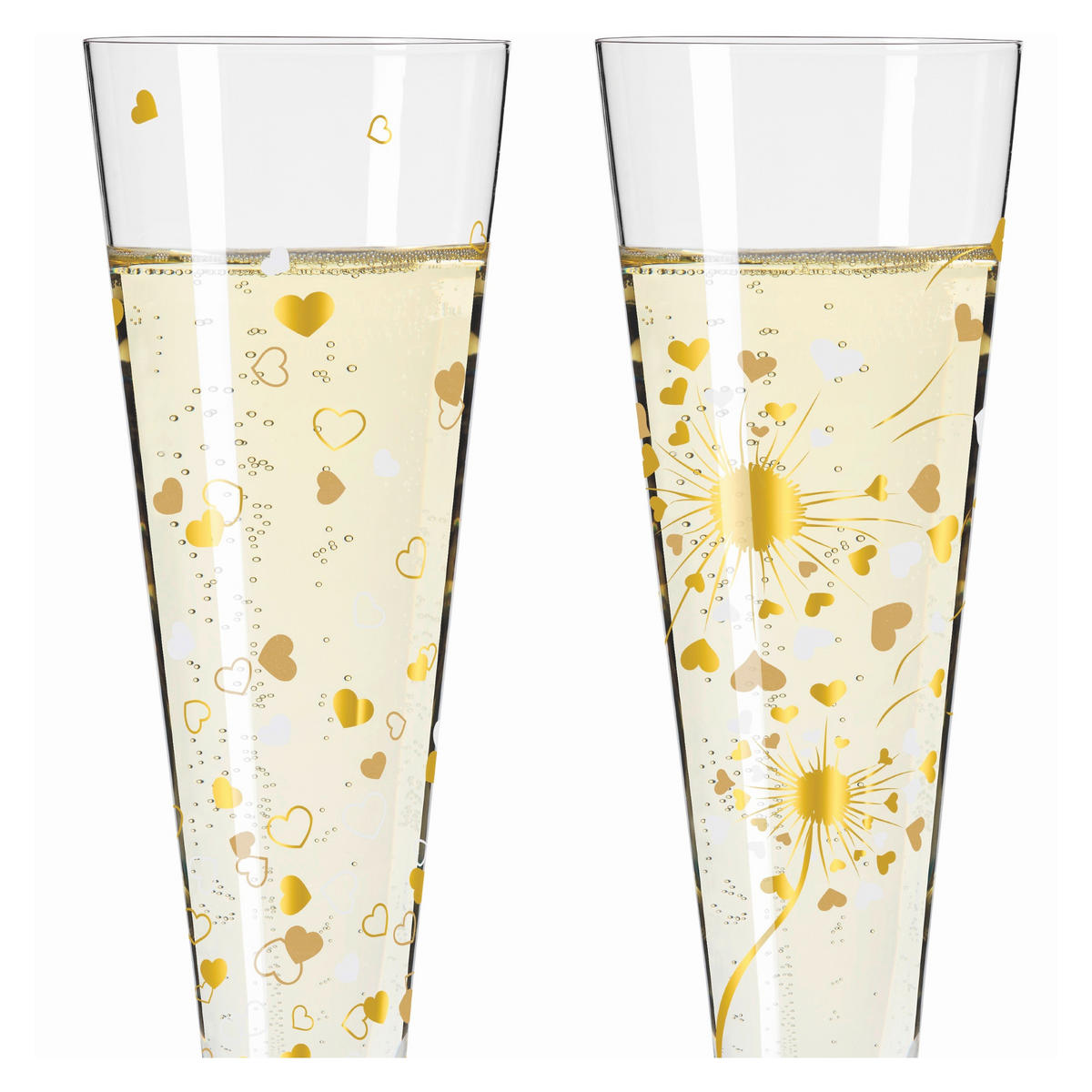 CHAMPAGNERGLAS 205 ml 2-teilig  - Platinfarben/Goldfarben, LIFESTYLE, Glas (7,2/24/7,2cm) - Ritzenhoff