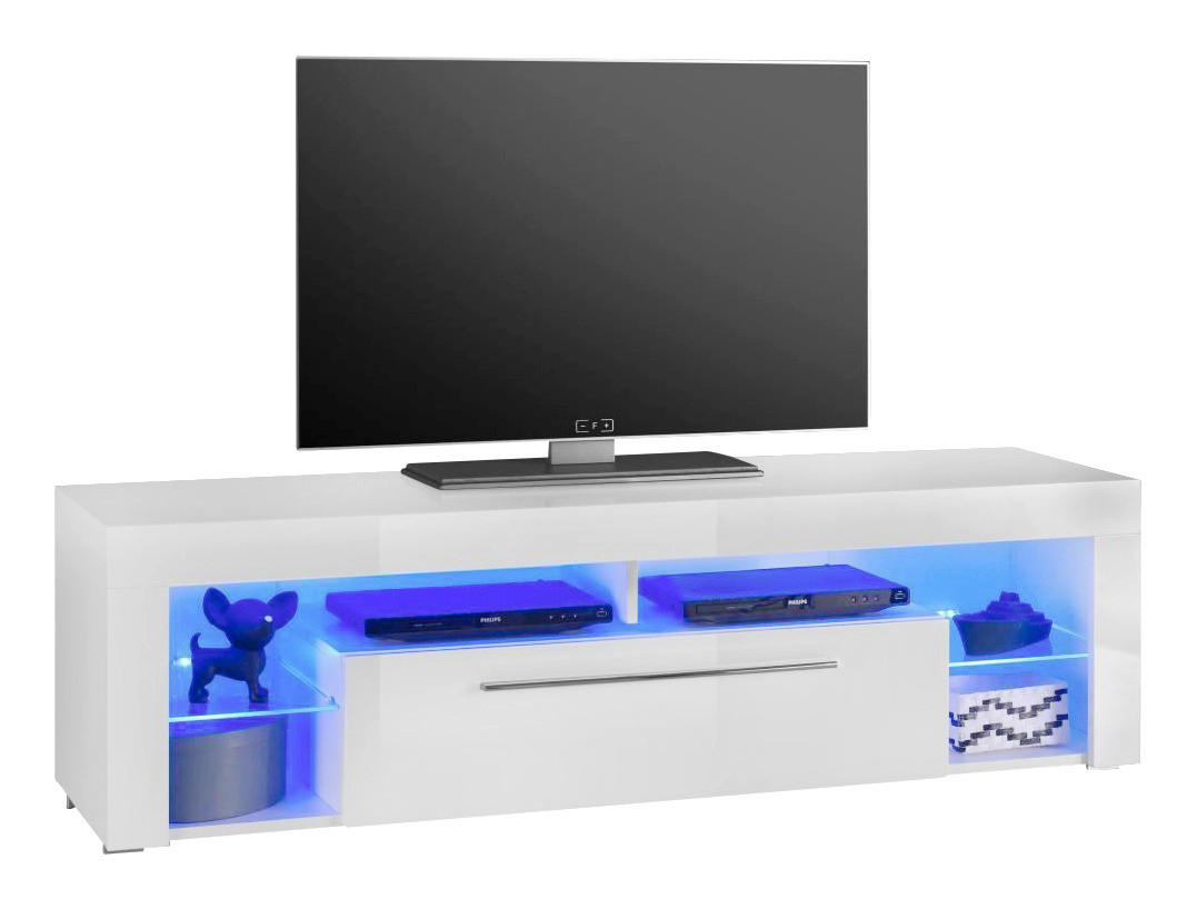 TV ELEMENT bijela   - bijela/boje aluminija, Design, staklo/drvni materijal (153/44/44cm) - MID.YOU
