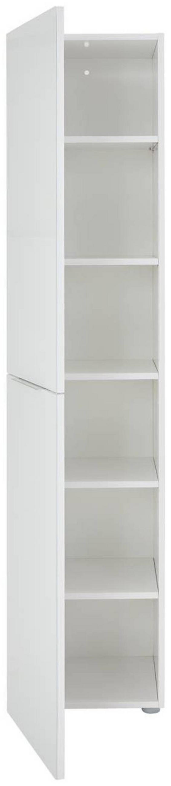 MEHRZWECKSCHRANK 45/196/42 cm  in Weiß  - Weiß Hochglanz/Alufarben, Design, Glas/Holzwerkstoff (45/196/42cm) - Voleo