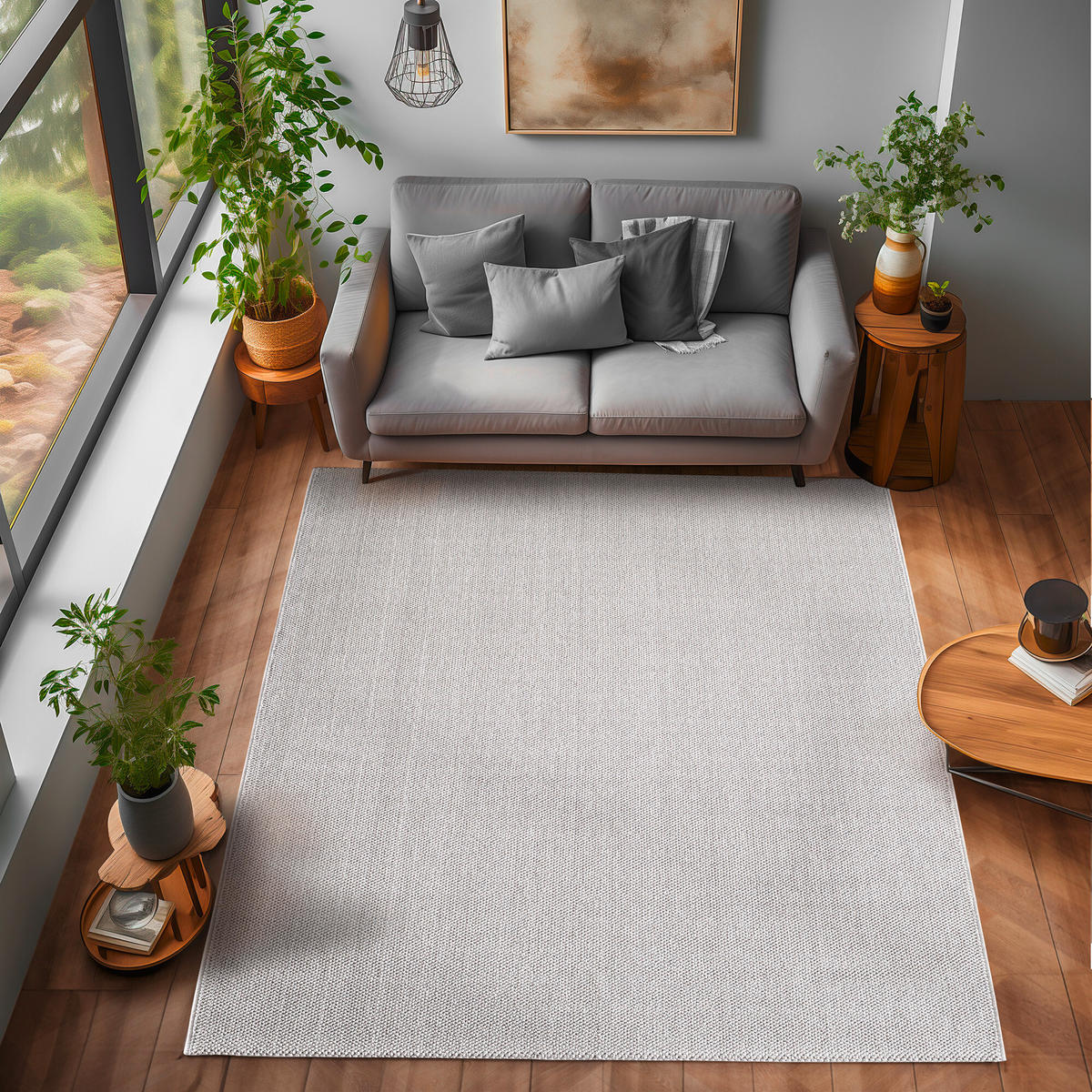 TKANI TEPIH 160/230 cm   srebrne boje  LOOM  - srebrne boje, Basics, tekstil (160/230cm) - Novel