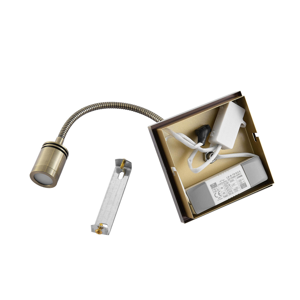 LED-WANDLEUCHTE - Bronzefarben, Konventionell, Kunststoff/Metall (11/11/35cm) - Novel