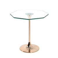 BEISTELLTISCH 45/45/47 cm Goldfarben achteckig  - Goldfarben, Basics, Glas/Metall (45/45/47cm)