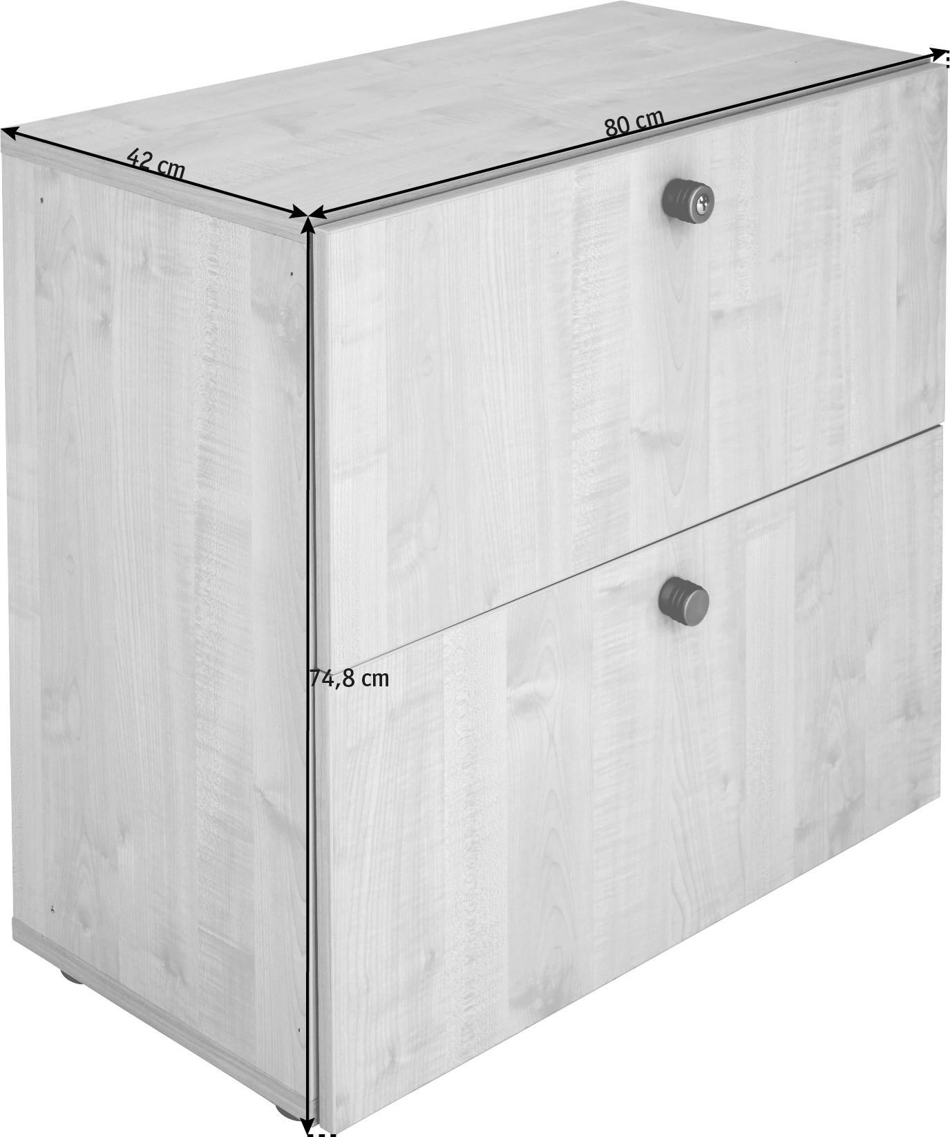 HÄNGEREGISTERELEMENT - Alufarben/Schwarz, KONVENTIONELL, Holzwerkstoff/Kunststoff (80/74,8/42cm) - Venda