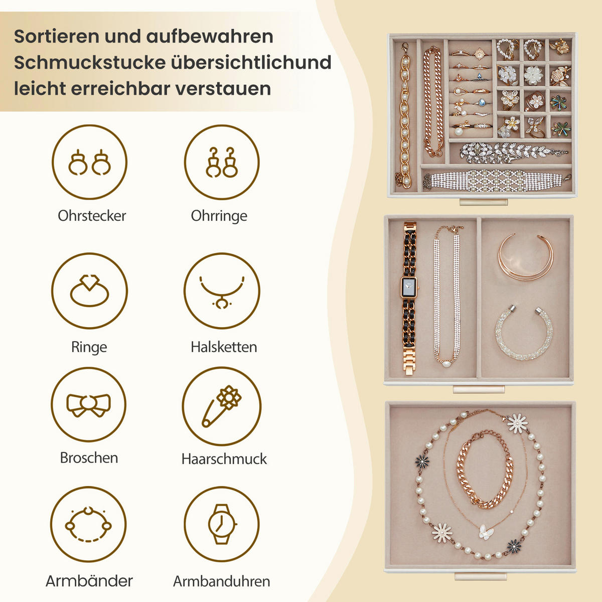 SCHMUCKKÄSTCHEN - Weiß, LIFESTYLE, Holzwerkstoff (23,1/13,5/20,3cm)