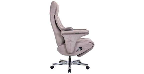 CHEFSESSEL Webstoff Grau, Alufarben  - Alufarben/Grau, Design, Textil/Metall (78/115-122/81cm) - Novel