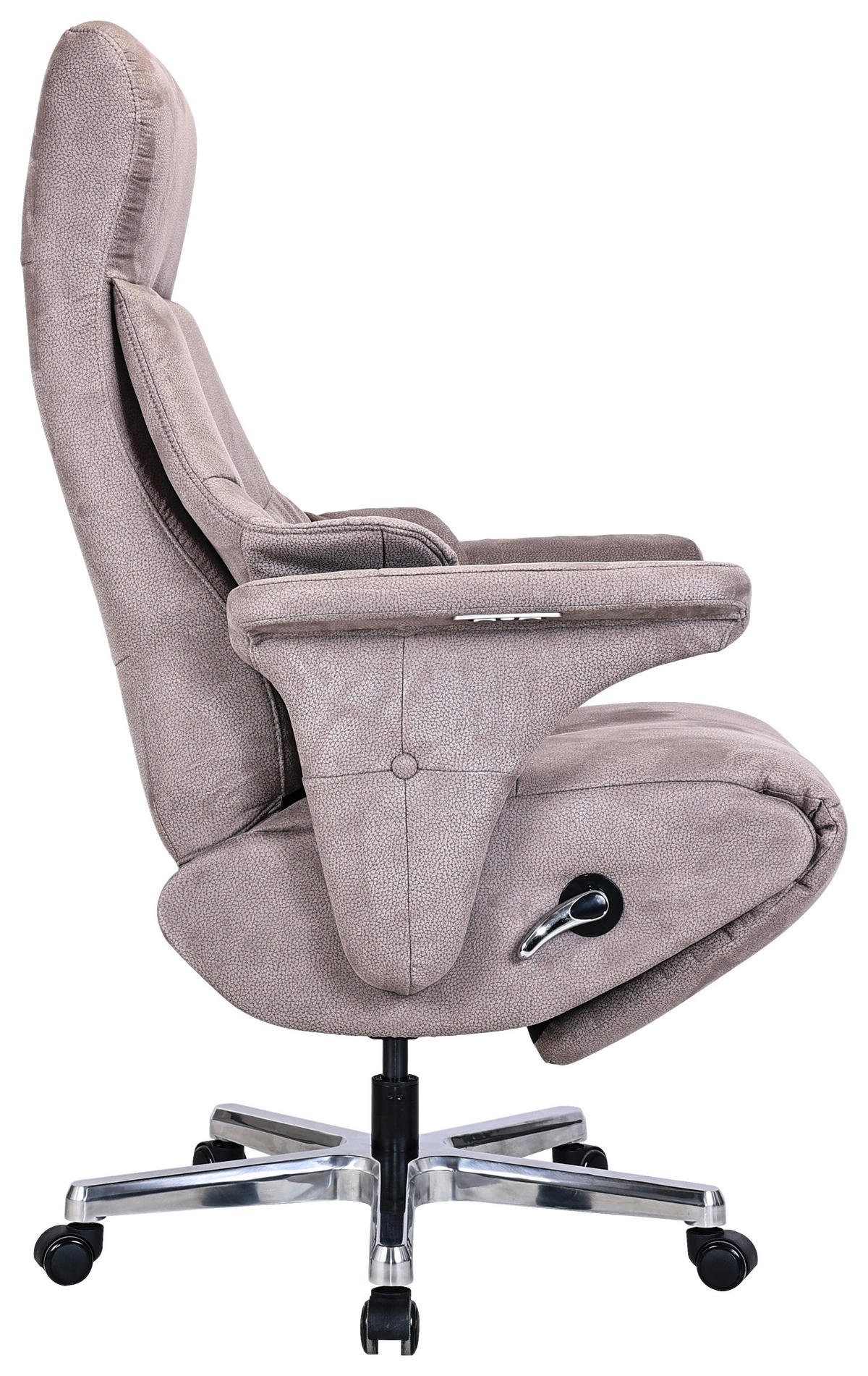 CHEFSESSEL Webstoff Grau, Alufarben  - Alufarben/Grau, Design, Textil/Metall (78/115-122/81cm) - Novel