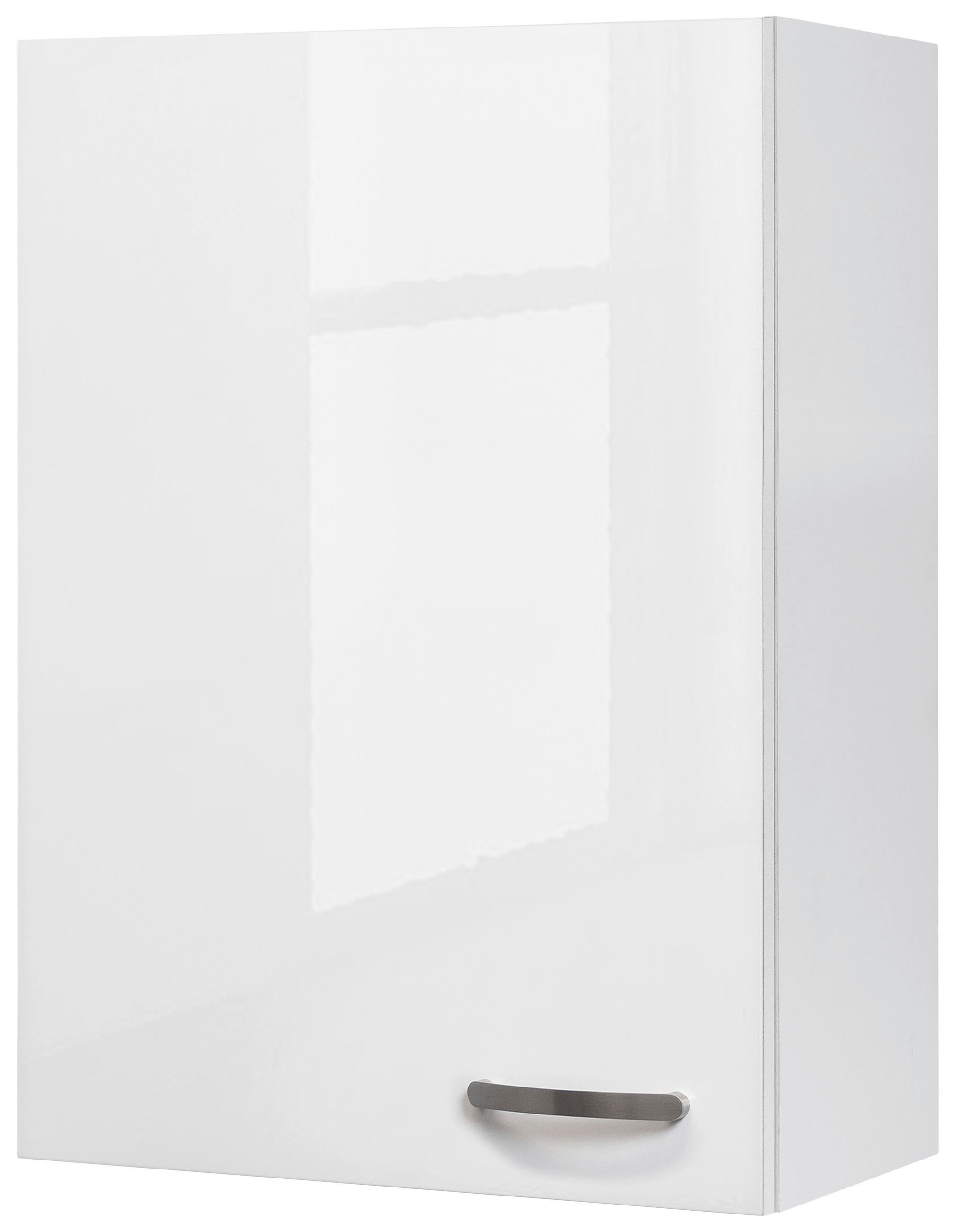 KÜCHENOBERSCHRANK 60/89/32 cm in Weiß, Weiß Hochglanz - Edelstahlfarben/Weiß Hochglanz, MODERN, Holzwerkstoff/Metall (60/89/32cm) - FlexWell