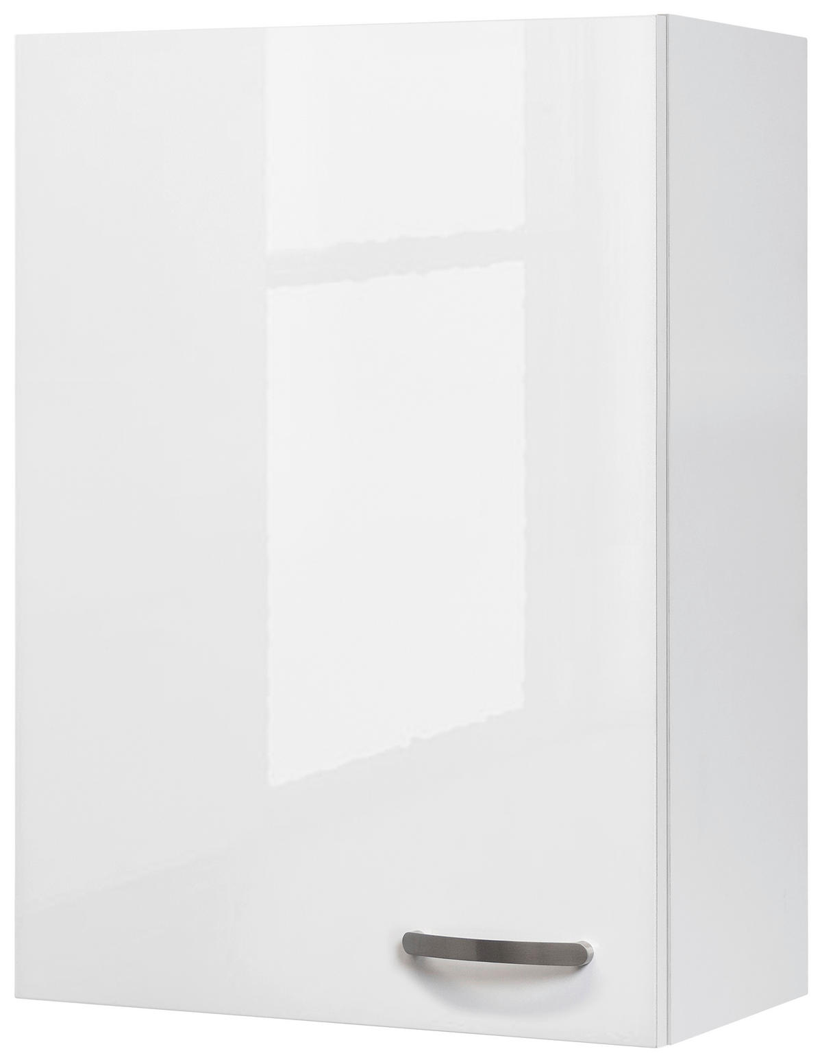 KÜCHENOBERSCHRANK 60/89/32 cm  in Weiß, Weiß Hochglanz  - Edelstahlfarben/Weiß Hochglanz, MODERN, Holzwerkstoff/Metall (60/89/32cm) - FlexWell