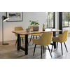 TISCHGRUPPE Naturfarben, Goldfarben  - Goldfarben/Naturfarben, MODERN, Holz/Textil (160/85/76,5cm) - Livetastic