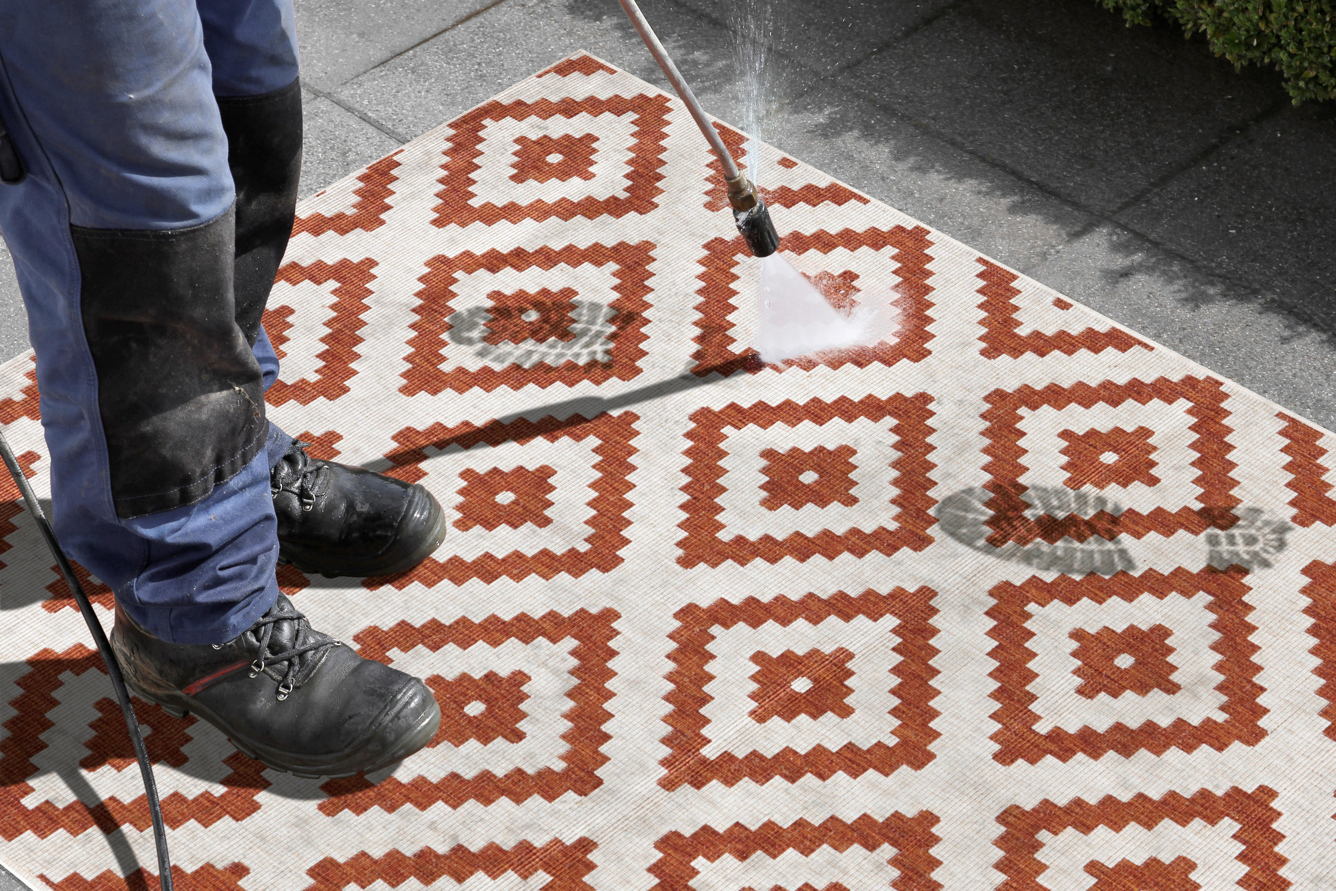 Thumbnail - Xxxl Outdoorteppich Twin, Creme, Terracotta, Kunststoff, Raute, rechteckig, 240x340 cm, Oeko-Tex® Standard 100, für Fußb...
