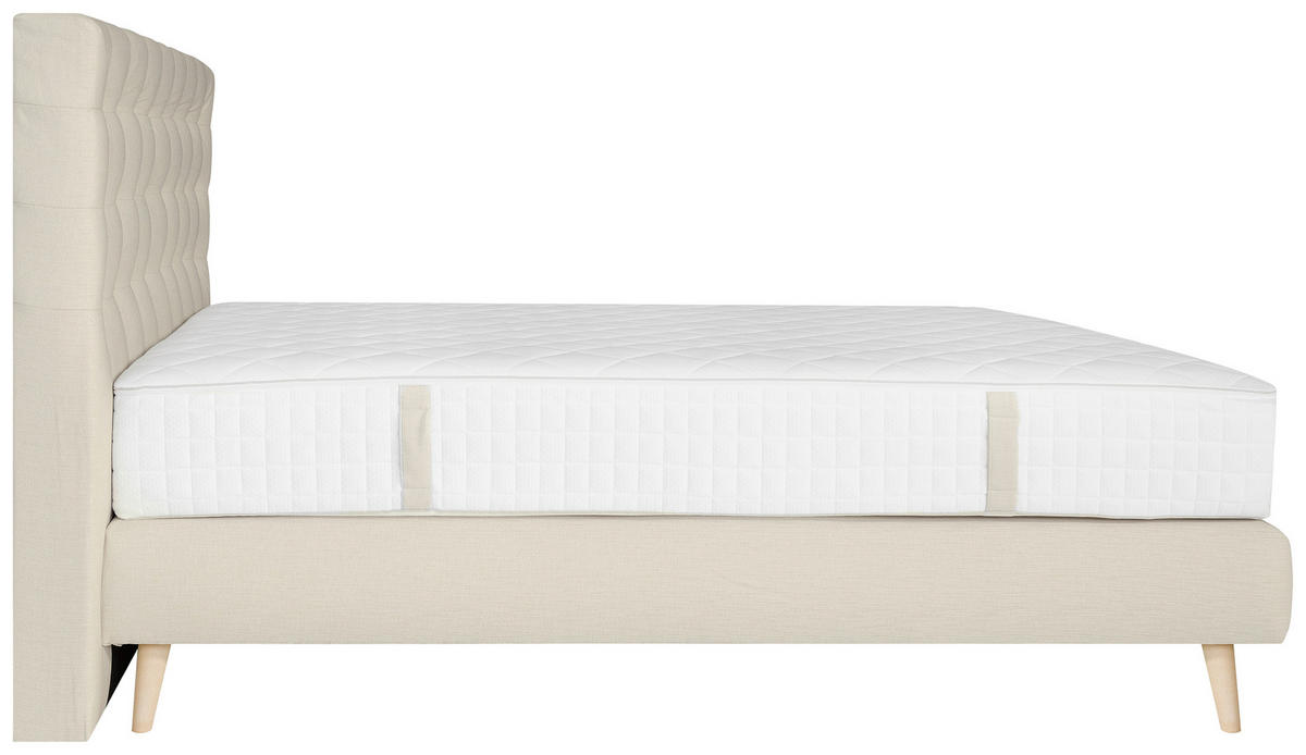 BOXSPRINGBETT 160/200 cm  in Beige  - Beige, Design, Holz/Textil (160/200cm) - Welnova