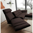 ECKSOFA  in Flachgewebe Braun  279-327/176-217 cm  - Schwarz/Braun, Design, Textil/Metall (279-327/176-217cm) - Dieter Knoll