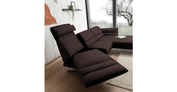 ECKSOFA  in Flachgewebe Braun  279-327/176-217 cm  - Schwarz/Braun, Design, Textil/Metall (279-327/176-217cm) - Dieter Knoll