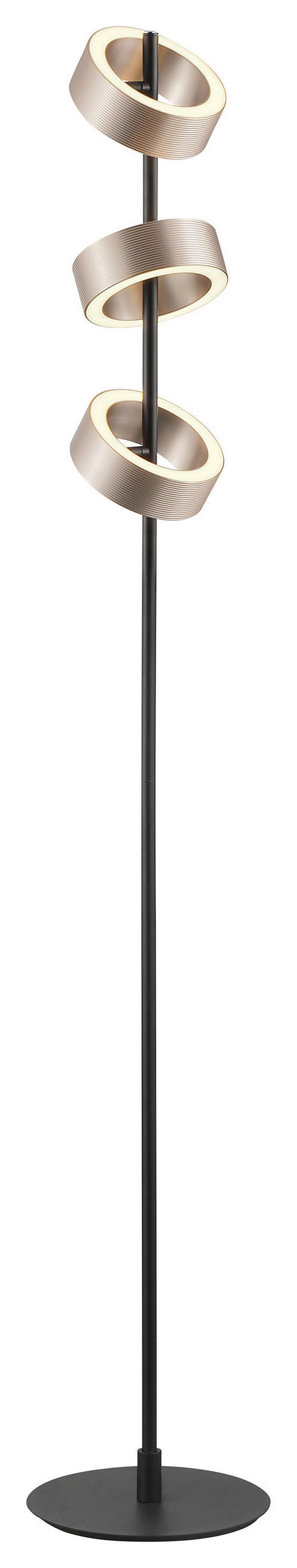 LED-STEHLEUCHTE - Schwarz/Braun, Design, Kunststoff/Metall (15/150cm) - Brilliant