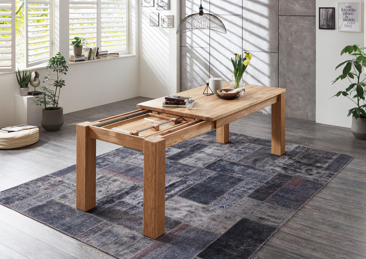 AUSZIEHTISCH Eichefarben rechteckig  ausziehbar  - Eichefarben, Basics, Holz (160-230/90/76cm) - Linea Natura