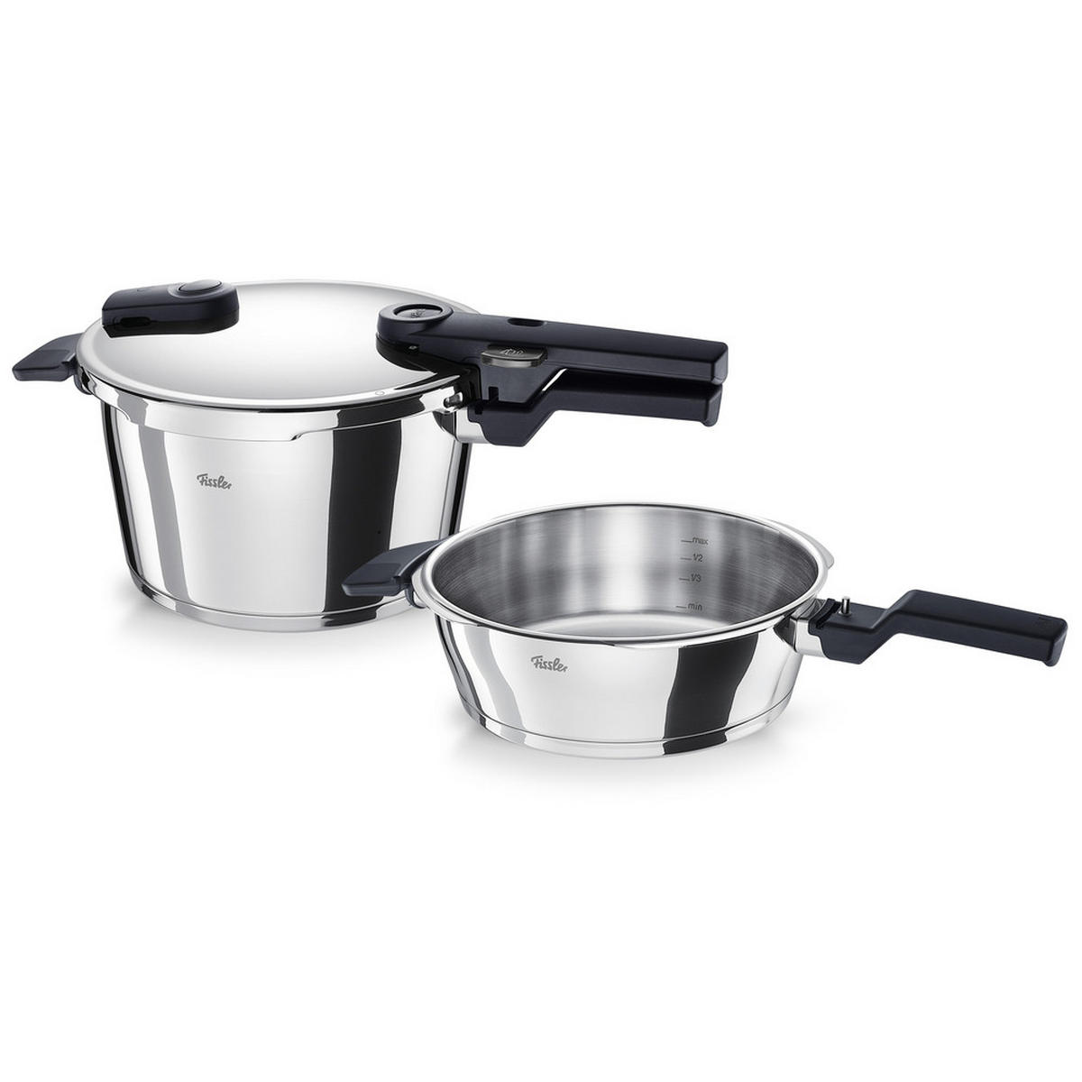 SCHNELLKOCHTOPFSET VITAQUICK  - Silberfarben, Basics, Metall - Fissler