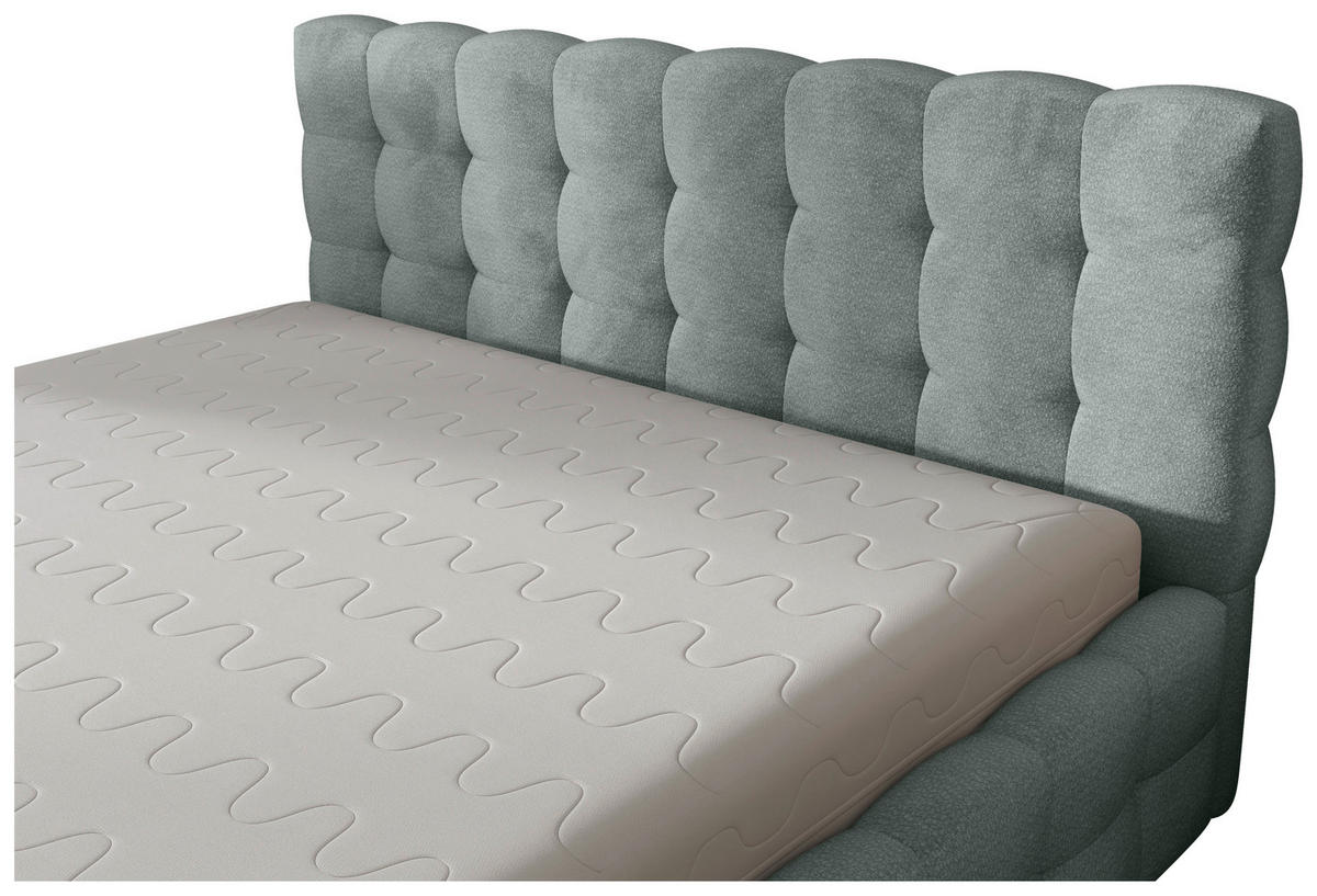 POLSTERBETT 160/200 cm,  in Hellgrau, gepolstertes Kopfteil, Lattenrost, Bettkasten,  - Hellgrau/Schwarz, MODERN, Holz/Kunststoff (160/200cm) - Chameo