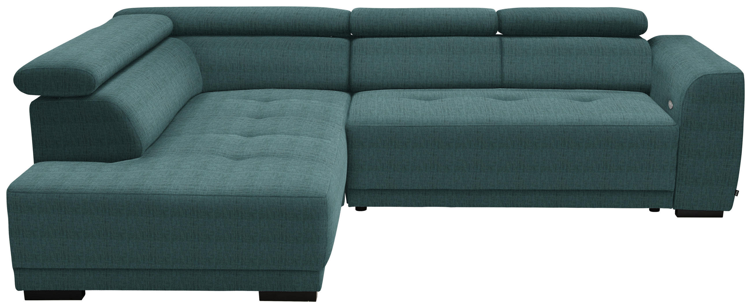 ECKSOFA in Chenille Blau  205/284 cm  - Blau/Schwarz, Design, Kunststoff/Textil (205/284cm) - Xora