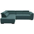 ECKSOFA  in Chenille Blau  205/284 cm  - Blau/Schwarz, Design, Kunststoff/Textil (205/284cm) - Xora