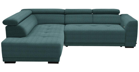 ECKSOFA  in Chenille Blau  205/284 cm  - Blau/Schwarz, Design, Kunststoff/Textil (205/284cm) - Xora