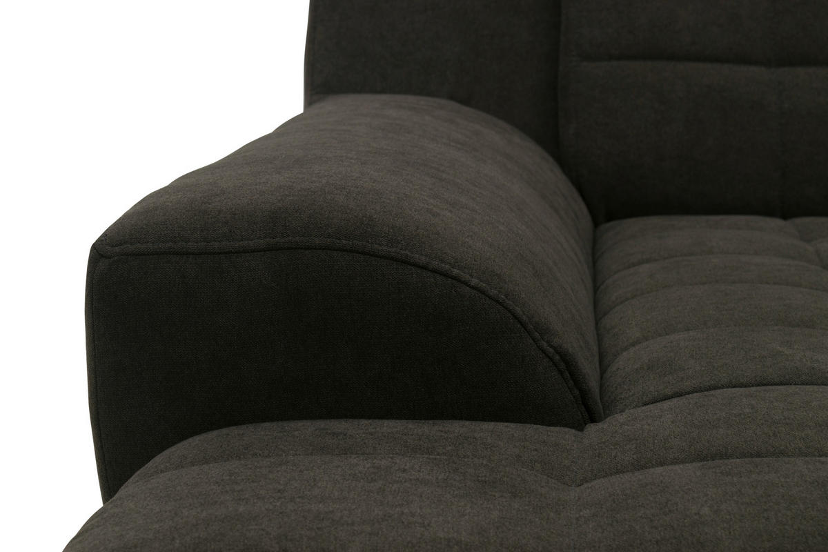ECKSCHLAFSOFA MORTON Mikrofaser  - Chromfarben/Schwarz, MODERN, Textil/Metall (304/200/84cm) - MID.YOU