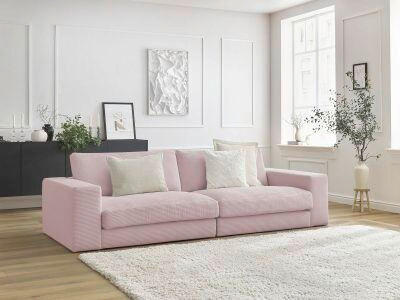 3-SITZER-SOFA LEONARD Cord Lila  - Lila/Schwarz, MODERN, Kunststoff/Textil (234/77/109cm)