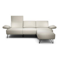 3-SITZER-SOFA Chenille Naturfarben  - Schwarz/Naturfarben, Design, Textil/Metall (234-264/85/86-94cm) - SENSOO