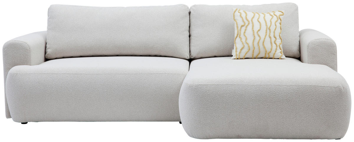 ECKSOFA Perlmutt Bouclé Rückenkissen, Rücken echt  - Perlmutt/Schwarz, KONVENTIONELL, Kunststoff/Textil (257/170cm) - Tom Tailor