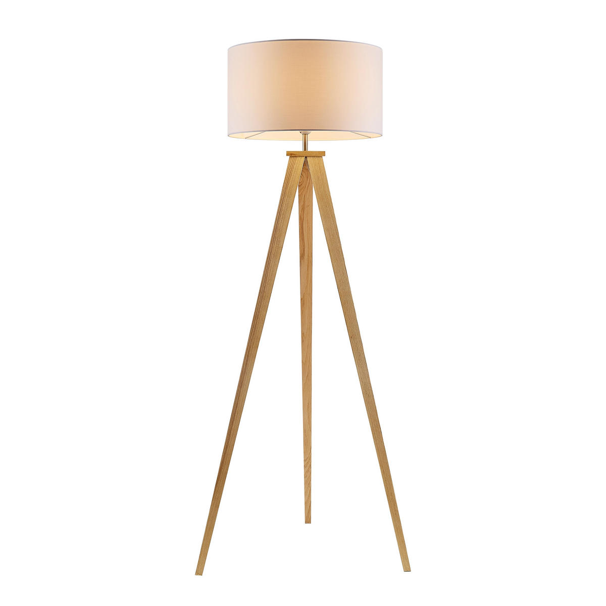 STEHLEUCHTE Colchester 45/148 cm   - Weiß/Naturfarben, KONVENTIONELL, Holz/Textil (45/148cm) - Novel