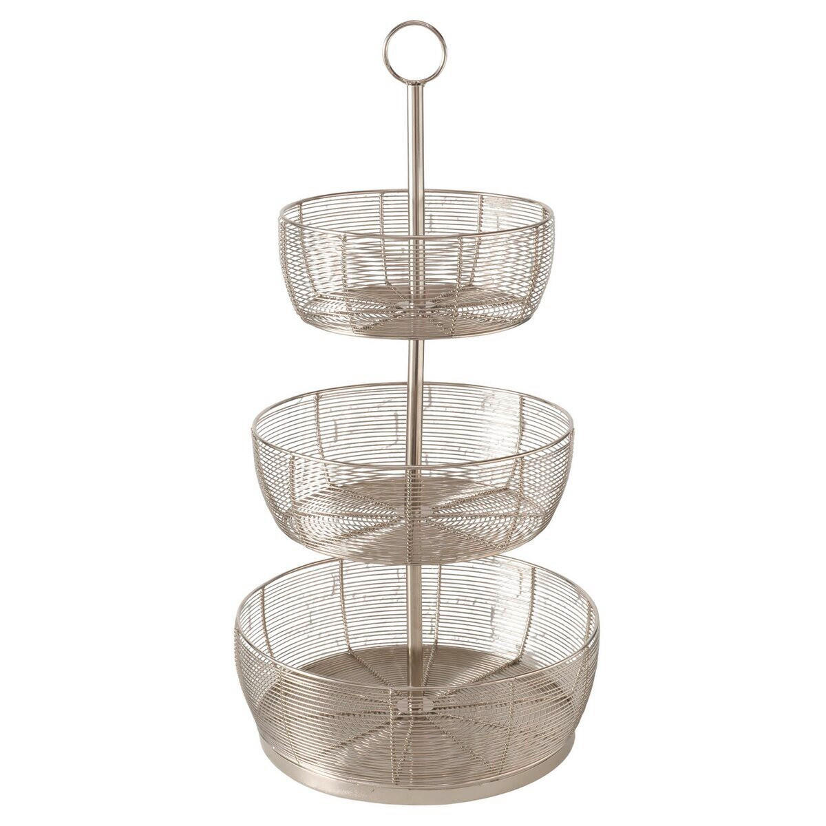 ETAGERE  - Silberfarben, Basics, Metall (36/36/70cm)