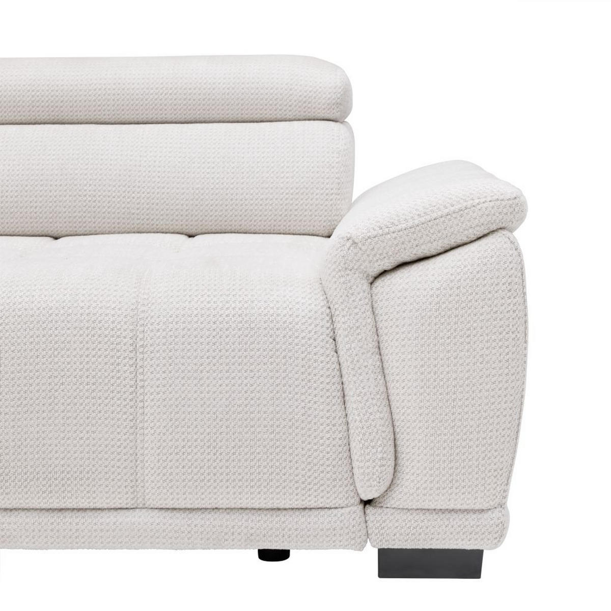 HÖRNSOFFA i chenille, vävt tyg gråvit  - gråvit/svart, Modern, textil/plast (206/283cm) - MID.YOU