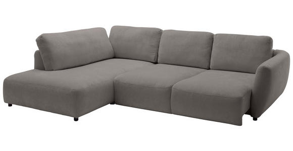 ECKSOFA  in Chenille Grau  224/307 cm  - Schwarz/Grau, KONVENTIONELL, Kunststoff/Textil (224/307cm) - Hom`in