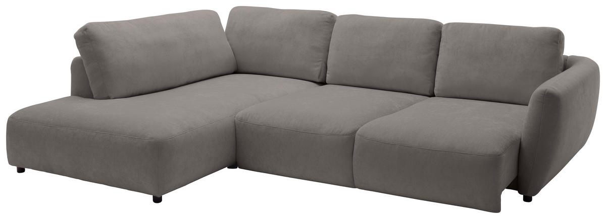 ECKSOFA  in Chenille Grau  224/307 cm  - Schwarz/Grau, KONVENTIONELL, Kunststoff/Textil (224/307cm) - Hom`in