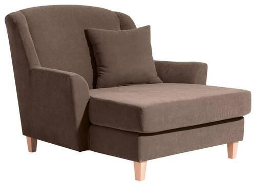 XXL-SESSEL Velours Sahara    - Naturfarben/Sahara, MODERN, Holz/Holzwerkstoff (136/107/142cm) - Max Winzer