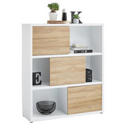 AKTENREGAL - Eichefarben/Weiß, Design, Holzwerkstoff/Kunststoff (116,6/135,2/37cm) - Stylife