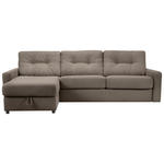 ECKSOFA Braun Webstoff Schlaffunktion, Rücken echt, Matratze, Rückenkissen, Bettkasten  - Schwarz/Braun, KONVENTIONELL, Kunststoff/Textil (160/270cm) - Carryhome