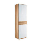 GARDEROBENSCHRANK 60/200/37 cm  - Wildeiche/Weiß, Natur, Glas/Holz (60/200/37cm) - Linea Natura