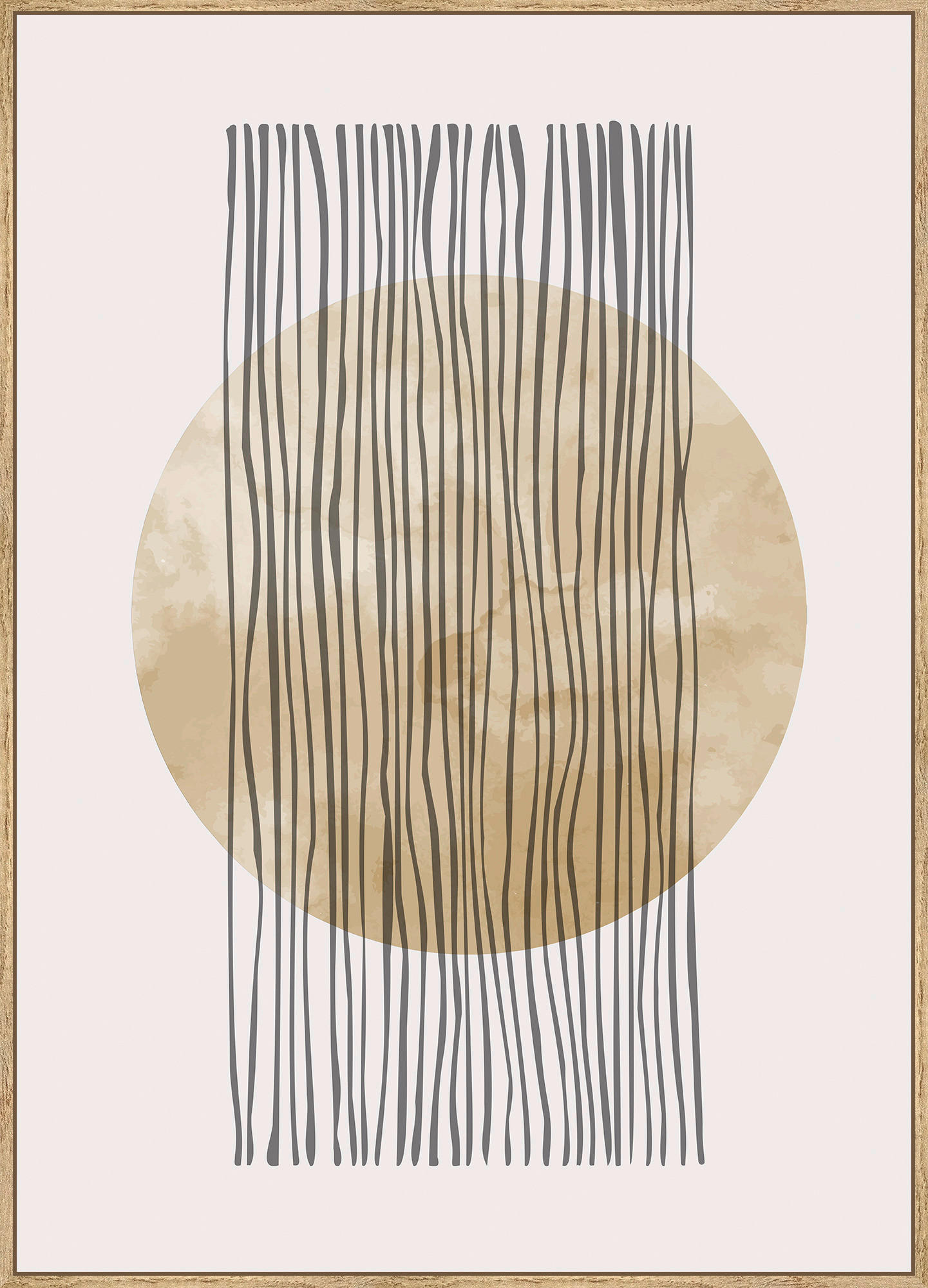 KUNSTDRUCK Abstraktes  - Eichefarben/Goldfarben, Trend, Holzwerkstoff/Textil (51,5/71,5cm) - Monee