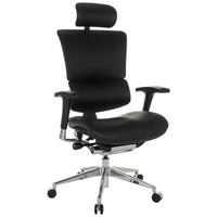 DREHSTUHL Schwarz  - Silberfarben/Schwarz, Basics, Leder/Kunststoff (70/124-146/67cm) - MID.YOU