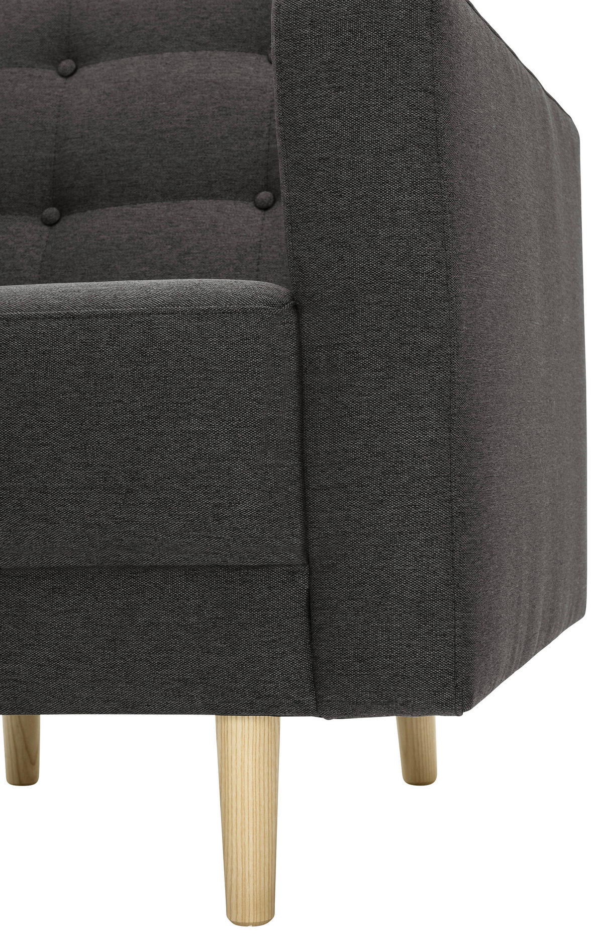 SESSEL in Flachgewebe Anthrazit  - Eschefarben/Anthrazit, Modern, Holz/Textil (75/81/83cm) - Max Winzer