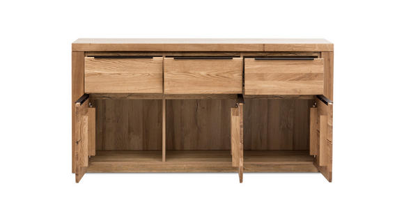 SIDEBOARD in 160/80/40 cm - Eichefarben/Schwarz, Natur, Holz/Holzwerkstoff (160/80/40cm) - Carryhome