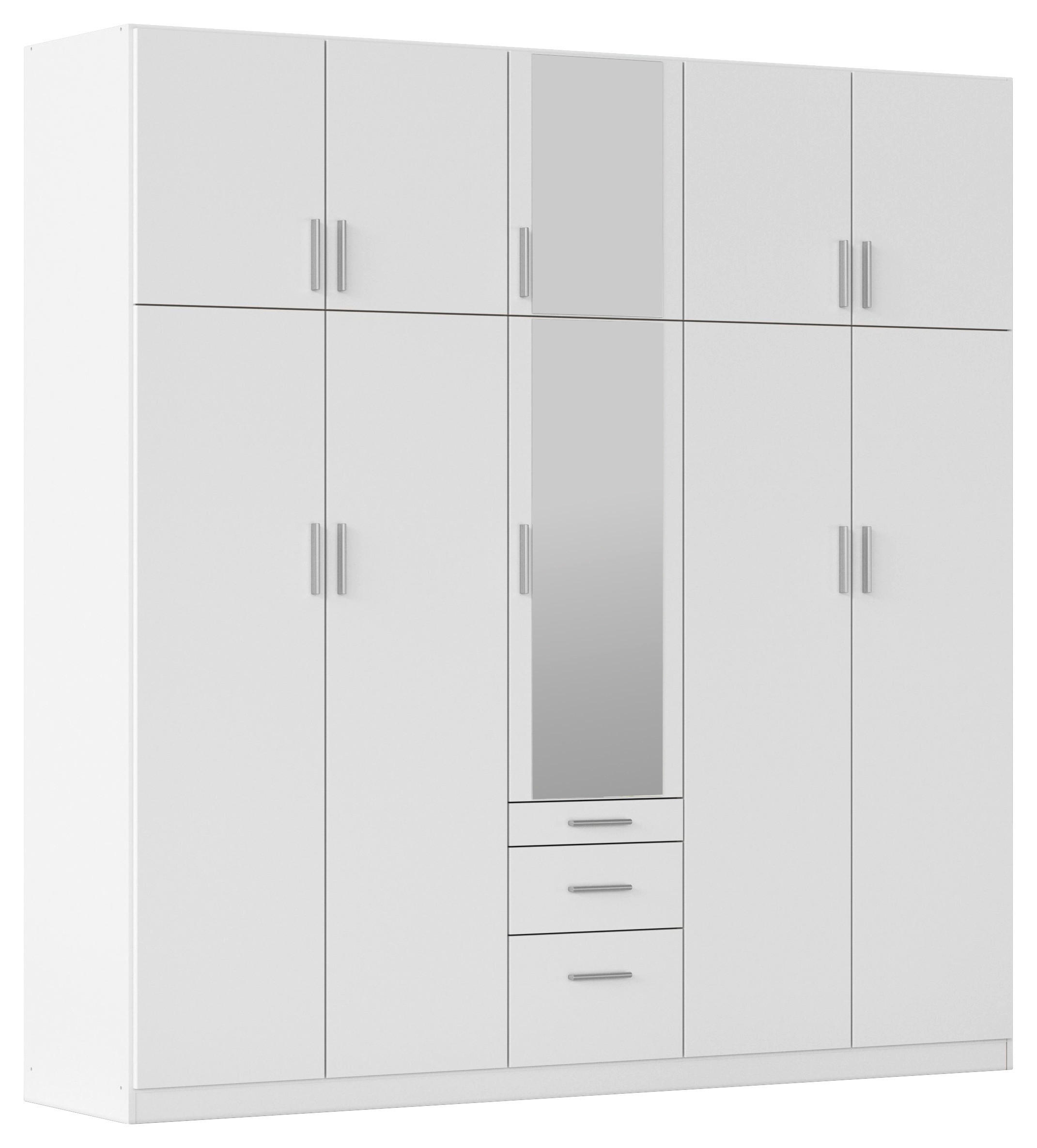 DREHTÜRENSCHRANK in Weiss - Weiss/Alufarben, Design, Holzwerkstoff/Kunststoff (226/229/54cm) - Rauch Möbel