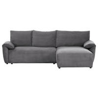 ECKSOFA in Cord Dunkelgrau  - Dunkelgrau/Schwarz, Konventionell, Kunststoff/Textil (266/180cm) - MID.YOU