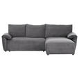 ECKSOFA Dunkelgrau Cord  - Dunkelgrau/Schwarz, KONVENTIONELL, Kunststoff/Textil (266/180cm) - Carryhome